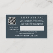 Foto Logo QR Code Grijs Gestreept Aanbevelingskaartje (Achterkant)