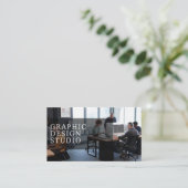 Foto logo QR code modern professioneel zwart Visitekaartje (Staand voorkant)