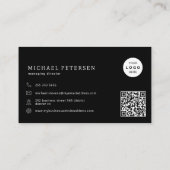 Foto logo QR code modern professioneel zwart Visitekaartje (Achterkant)