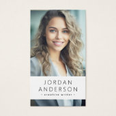 Foto logo QR-code modern wit visitekaartje (Voorkant)