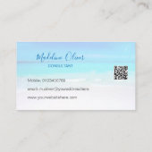 Foto Logo QR Code Ocean Beach Zee Travel Blue Visitekaartje (Achterkant)