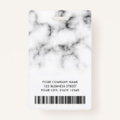 Foto logo witte marmer moderne zwarte ID Badge (Achterkant)