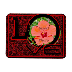 foto LOVE rode rozenmagneet Magneet