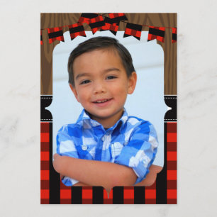 Foto: Lumberjack 1st Birthday Party Invitation Kaart