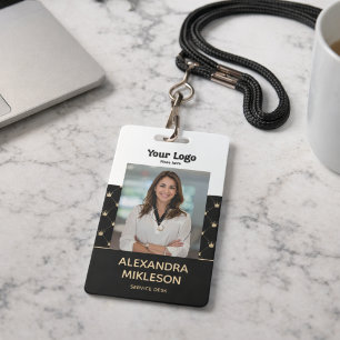Foto Luxe Minimaal Kroonpatroon Badge