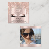 Foto Makeup Artist Eyelashes Brow Roos Gold Vip Vierkante Visitekaartje (Voorkant / Achterkant)