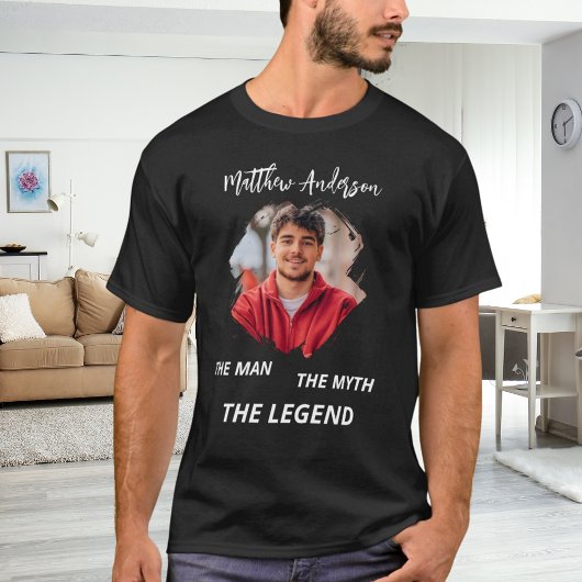 Foto man mythe legende naam fun black t-shirt