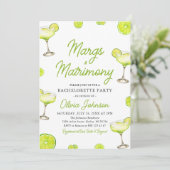 Foto Margs & Matrimony Cocktail Bachelorette Kaart (Staand voorkant)