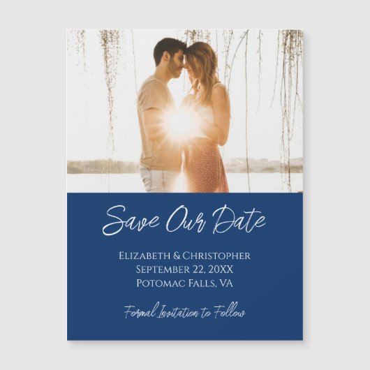 Foto marineswitbruiloft Save the Date Magnet (Voorkant)