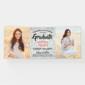 Foto marmer roze roze roze Afstuderen Spandoek (Horizontaal)