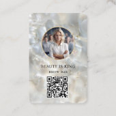 Foto, Marmer, Wit-Zilver, Salon, QR-code Visitekaartje (Voorkant)