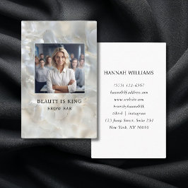 Foto, Marmer, Wit-Zilver, Salon Visitekaartje