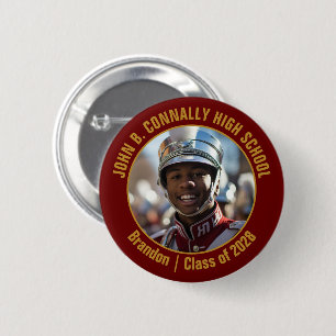Foto Maroon Gold Marchingband Middelbare School Ronde Button 5,7 Cm