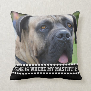 Foto Mastiff Dog Quote Home is waar Mastiff is Kussen
