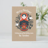 Foto Matryoshka Nesting Doll Christmas Kaart (Staand voorkant)