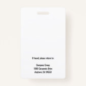 Foto Medewerker Bedrijf Logo Security GRIJS Badge (Achterkant)