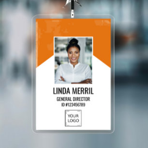 Foto Medewerker Bedrijfslogo Beveiliging ORANJE Badge