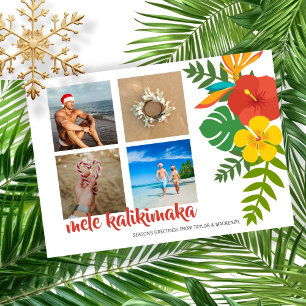 Foto Mele Kalikimaka Flower Gepersonaliseerd Feestdagenkaart
