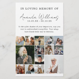 Foto Memorial begrafenis - 15 foto collage gebed Flyer
