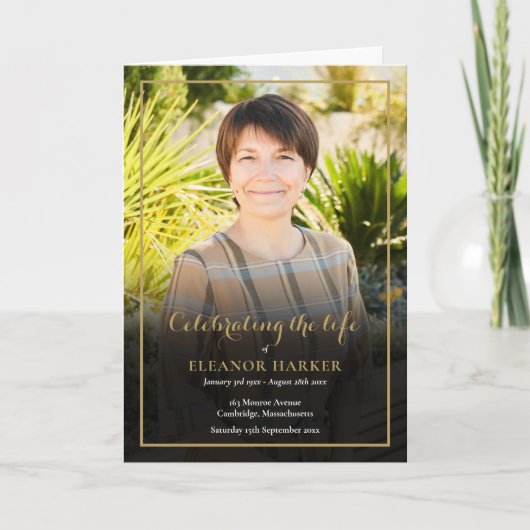 Foto Memorial begrafenis volgorde van service gevo Programma (Voorkant)