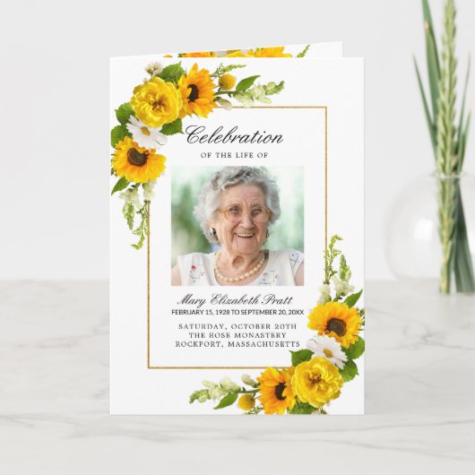 Foto Memorial Funeral Celebration of Life Programm Programma (Voorkant)