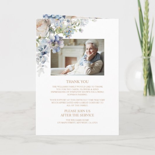 Foto Memorial Funeral Celebration of Life Programm Programma (Achterkant)