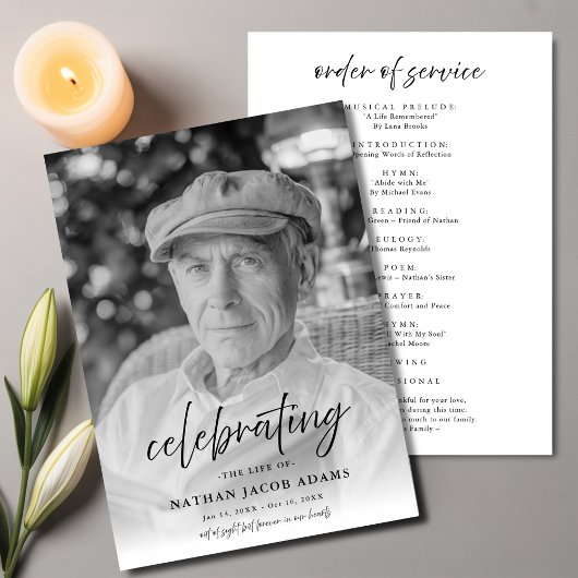 Foto Memorial Funeral Order of Service Goedkoop Programma