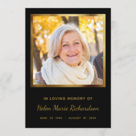 Foto Memorial Gold Sympathie Hartelijk dank Bedankkaart