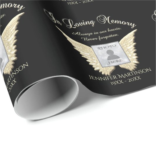 Foto Memorial in Loving Memory Cadeaupapier (Rol Hoek)