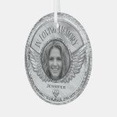 Foto Memorial in Loving Memory Glass Ornament (Voorkant links)