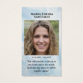 Foto Memorial Keepomwille Visitekaartje (Achterkant)