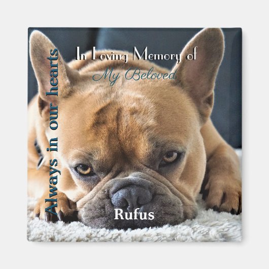 Foto Memorial Magnet met tekst - Magneet (Voorkant)