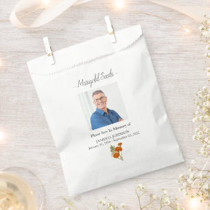 Foto Memorial Marigold zaad begrafenis Bedankzakje