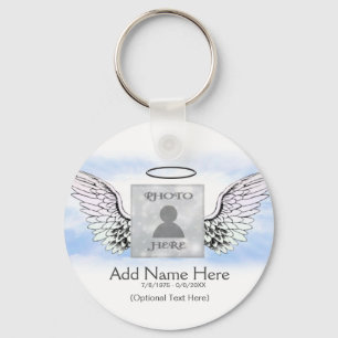 Foto Memorial met Angel Wings and Clouds Sleutelhanger