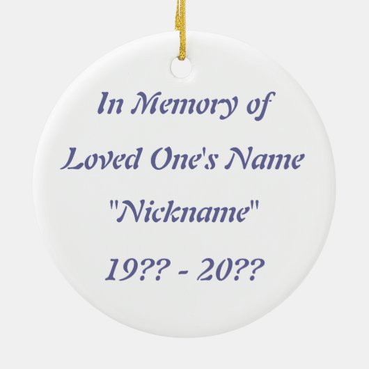 Foto Memorial Ornament (Achterkant)