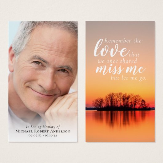 Foto Memorial Quote Sunset Prayer Kaart (Voorkant /achterkant)