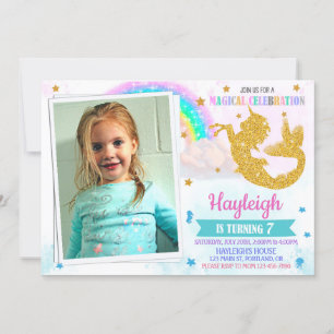 Foto: Mermicorn verjaardagsuitnodiging Mericorn Kaart