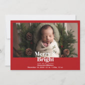 Foto Merry and Bright Birth Aankondiging (Voorkant)