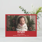 Foto Merry and Bright Birth Aankondiging (Staand voorkant)
