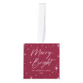 Foto Merry and Bright Cranberry Kubus Ornament (Voorkant)