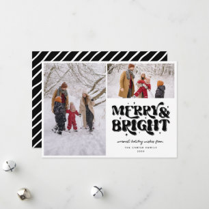 Foto Merry & Bright Retro 2 Feestdagenkaart