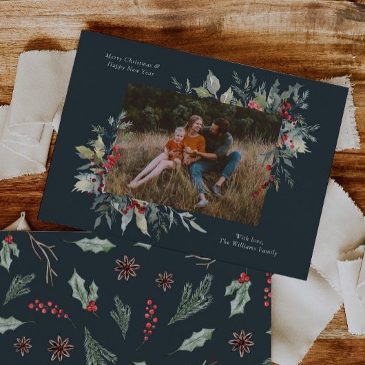 Foto Merry Christmas Botanicals Kaart