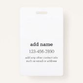 Foto met aangepaste naamidentificatielegment badge (Achterkant)