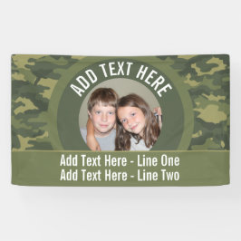 Foto met Camouflage Green en aangepaste tekst Spandoek