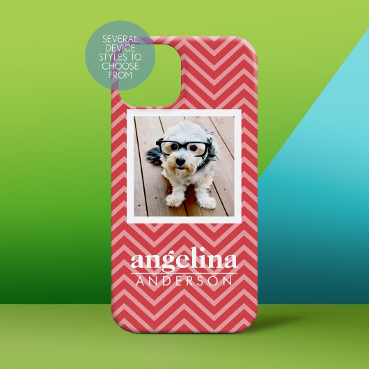 Foto met Chevron Pattern en aangepaste naam Case-Mate iPhone Case