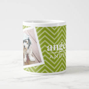 Foto met Chevron Pattern en aangepaste naam Jumbo Beker