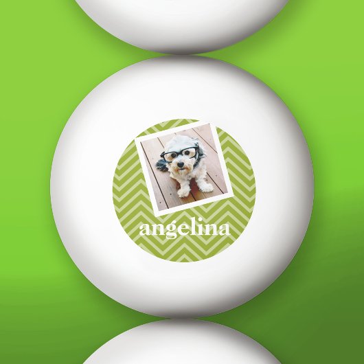Foto met Chevron Pattern en aangepaste naam Pingpongballen