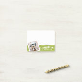 Foto met Chevron Pattern en aangepaste naam Post-it® Notes (Op bureau)