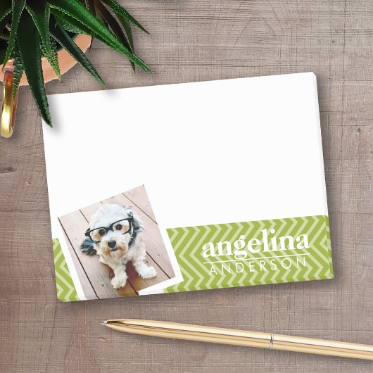 Foto met Chevron Pattern en aangepaste naam Post-it® Notes