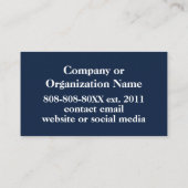 Foto met Custom Logo op Navy Blue Visitekaartje (Achterkant)